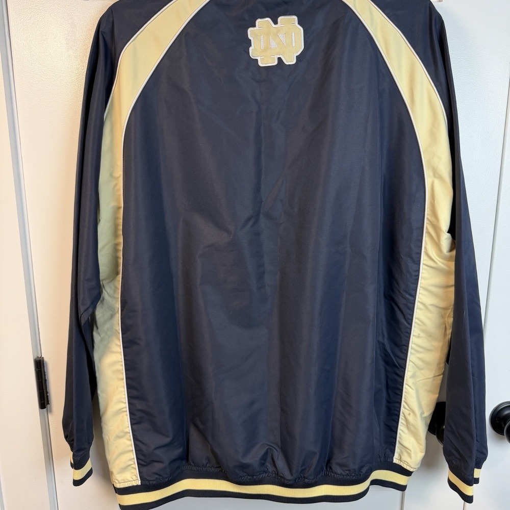 Colosseum Notre Dame Wind Breaker Jacket Plus Size 2XL Pull Over Zipper Navy Tan - Picture 12 of 16